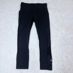 Lululemon Womens Black Crop Leggings Leggings 23" Size 4 Small